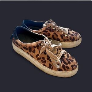 J Slides Leopard Print Sneakers - Brown and Black